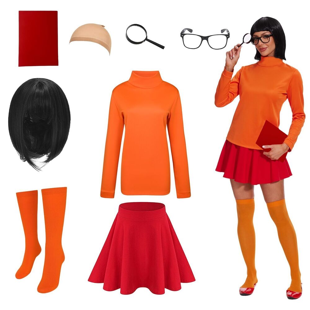 9365 Halloween Costume Classic Movie Costumes with Orange Turtleneck Top